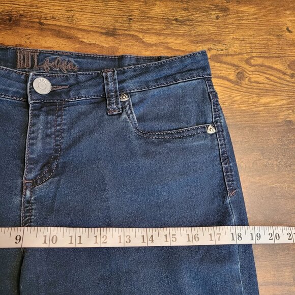 KFTK Jeans Size 8 Viv Toothpick Skinny Mid Rise Button Flap Dark Wash Stretch - Picture 8 of 12